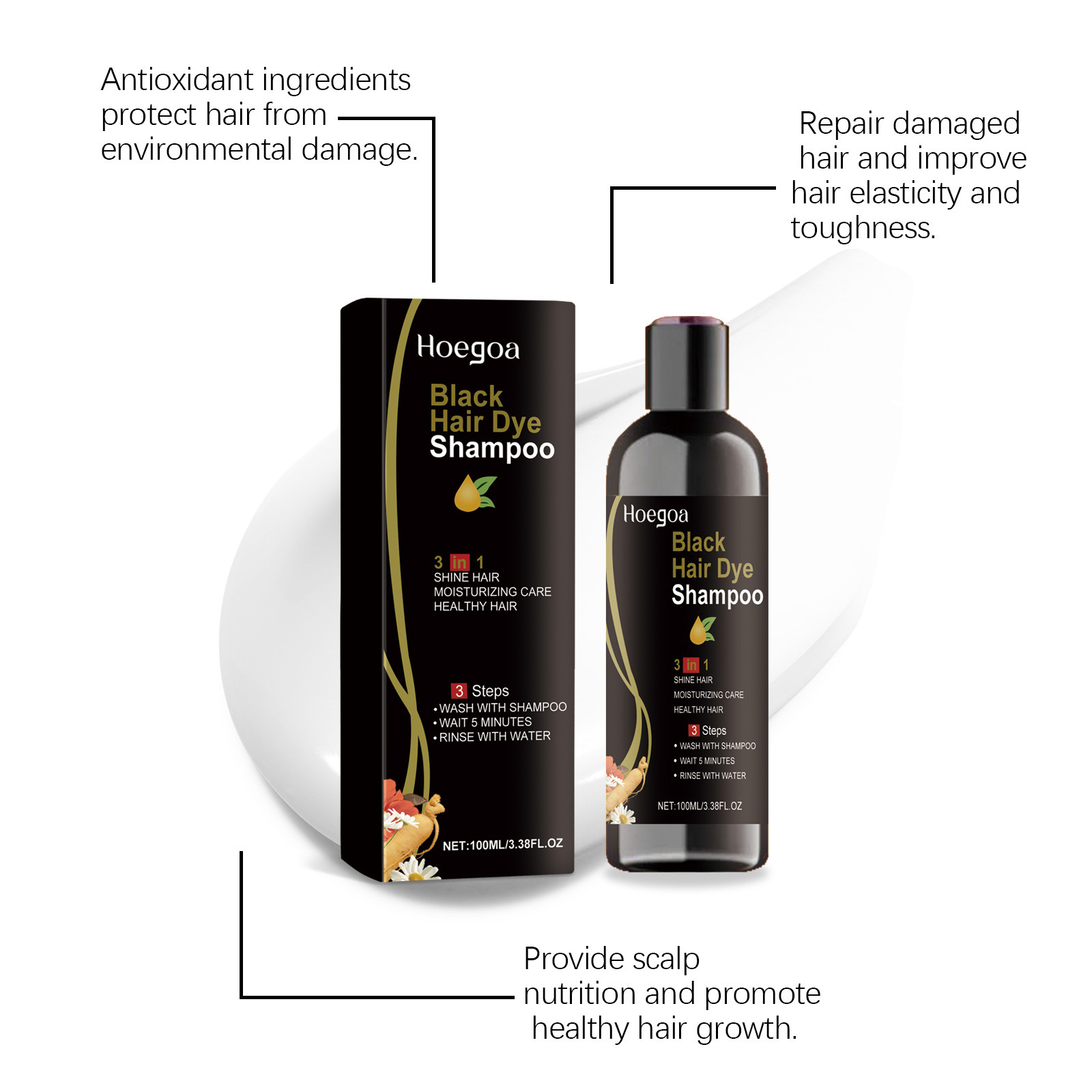 Natural Herbal Black Hair Dye  - Hair Care Steps ulasan dan harga