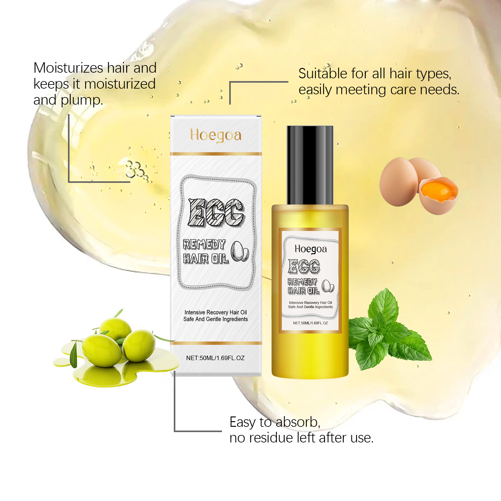 Egg Remedy Hair Oil Restore So - Hair Care For Dry And Frizzy Hair ulasan dan harga